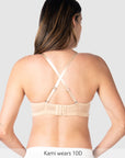 Straps worn racerback on Forever Yours Flexi Underwire T-Shirt Bra in Latte