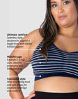 My Necessity FlexFit Nursing Bra - Navy Stripe Busty