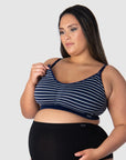 HOTMILK AU MY NECESSITY NAVY STRIPE MULTIFIT FULL CUP MATERNITY AND NURSING WIREFREE
