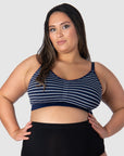 HOTMILK AU MY NECESSITY NAVY STRIPE MULTIFIT FULL CUP MATERNITY AND NURSING WIREFREE