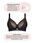 Technical details of Flawless Wirefree Nursing Bra - Black