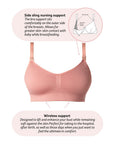 Hotmilk My Necessity 2.0 FlexFit Nursing Bra in Sunrise – three-quarter view, seamless wirefree nursing bra for everyday wear
