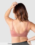 Hotmilk My Necessity 2.0 FlexFit Nursing Bra in Sunrise – back view, supportive maternity bra with 6-hook closure