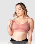 Hotmilk My Necessity 2.0 FlexFit Nursing Bra in Sunrise – nursing clip detail, easy one-handed breastfeeding access