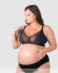 Flawless Sheer Plunge Nursing Bra - Black Busty