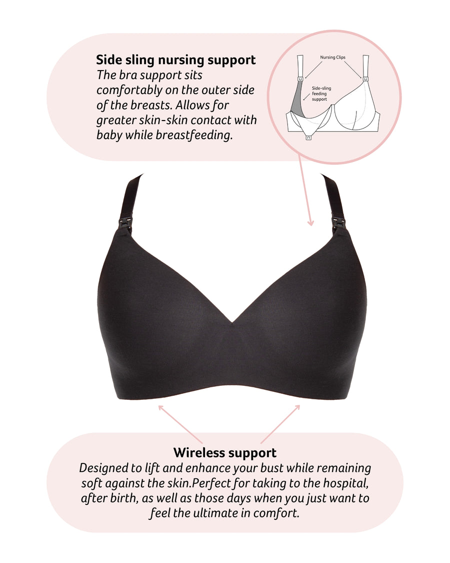 Technical Features of Embrace Leakproof Contour Nursing Bra in Black