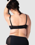 Rear view of Hotmilk Lingerie AU's Enlighten Balconette maternity, nursing, and breastfeeding bra, featuring 6 rows of hook and eye closures for flexible and supportive fit