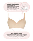 Technical features on Forever Yours Flexi Underwire T-Shirt Bra in Latte