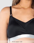 Close up of Freedom Pumping and Nursing Bra in Black