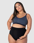 HOTMILK AU MY NECESSITY NAVY STRIPE MULTIFIT FULL CUP MATERNITY AND NURSING WIREFREE