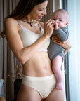 Hotmilk My Necessity Seamless Bikini Brief in Black and Frappe – new season front view, maternity and postpartum seamless underwear 2-pack