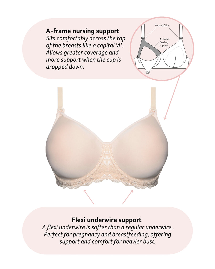 Technical features of Obsession Contour Nursing Bra with Flexi Underwire in Almond