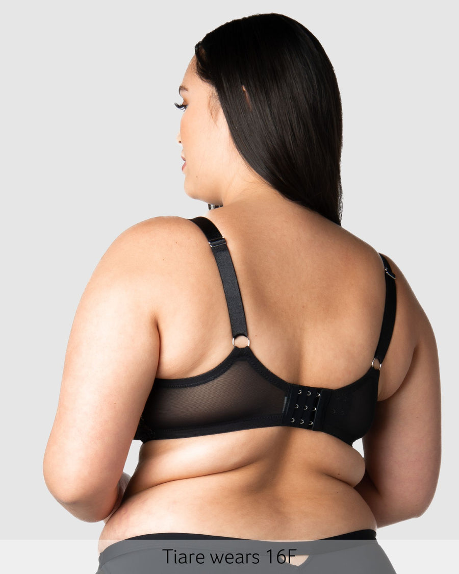 Back of Obsession Contour Nursing Bra with Flexi Underwire in Black
