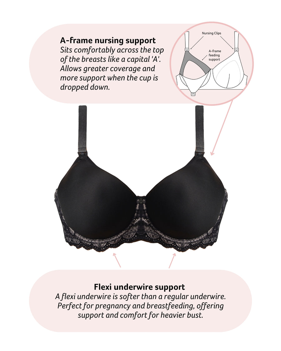 Technical features of Obsession Contour Nursing Bra with Flexi Underwire in Black