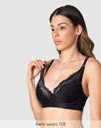 Magnetic Nursing Clip Featured on Warrior Plunge Contour with Flexi Underwire in Black 