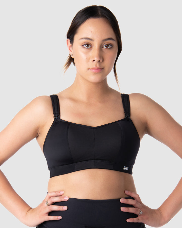 HOTMILK AU ZEN SPORTS MATERNITY AND NURSING BRA BLACK - WIREFREE