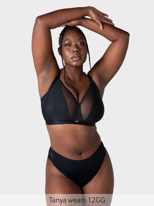 Flawless Plunge Full Cup Nursing Bra - Black