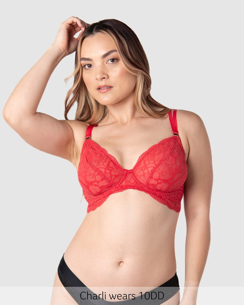 Heroine Plunge Nursing Bra - Scarlet Red