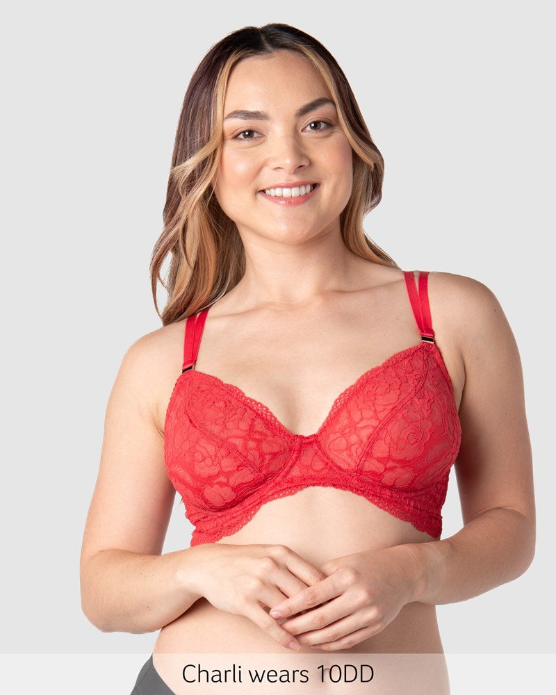 Heroine Plunge Nursing Bra - Scarlet Red