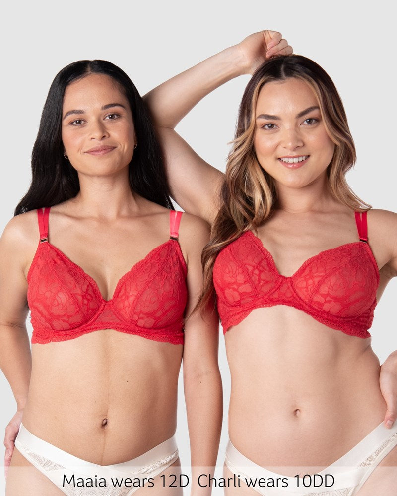 Heroine Plunge Nursing Bra - Scarlet Red