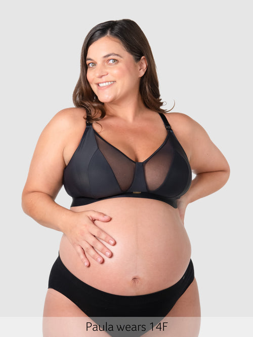 Flawless Plunge Full Cup Nursing Bra - Black