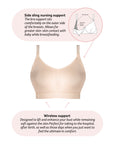 Hotmilk My Everyday FlexFit Nursing Bra in Latte Busty – back view, soft breastfeeding bra with wide supportive band