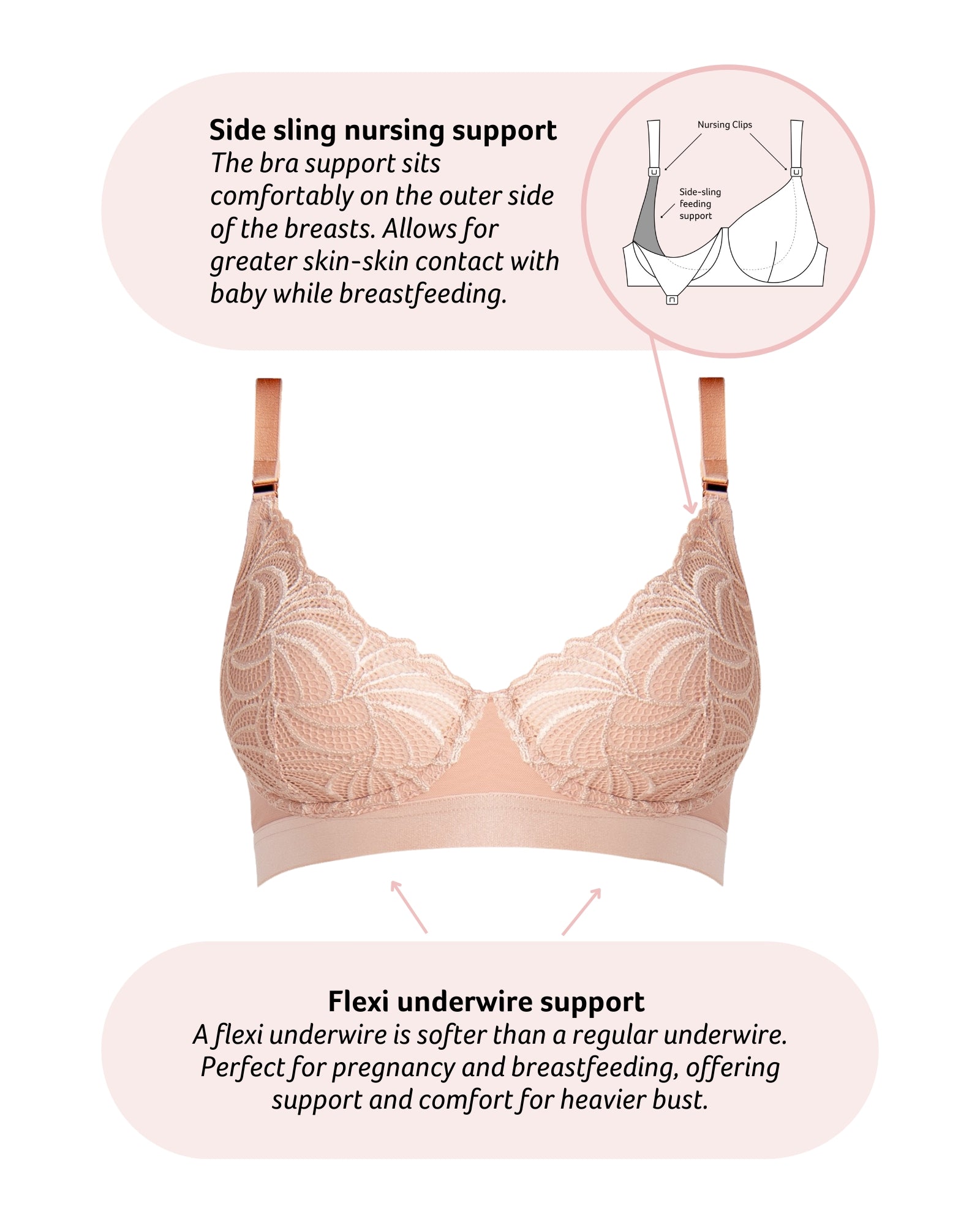 Warrior 2.0 Plunge Nursing Bra - Bronze