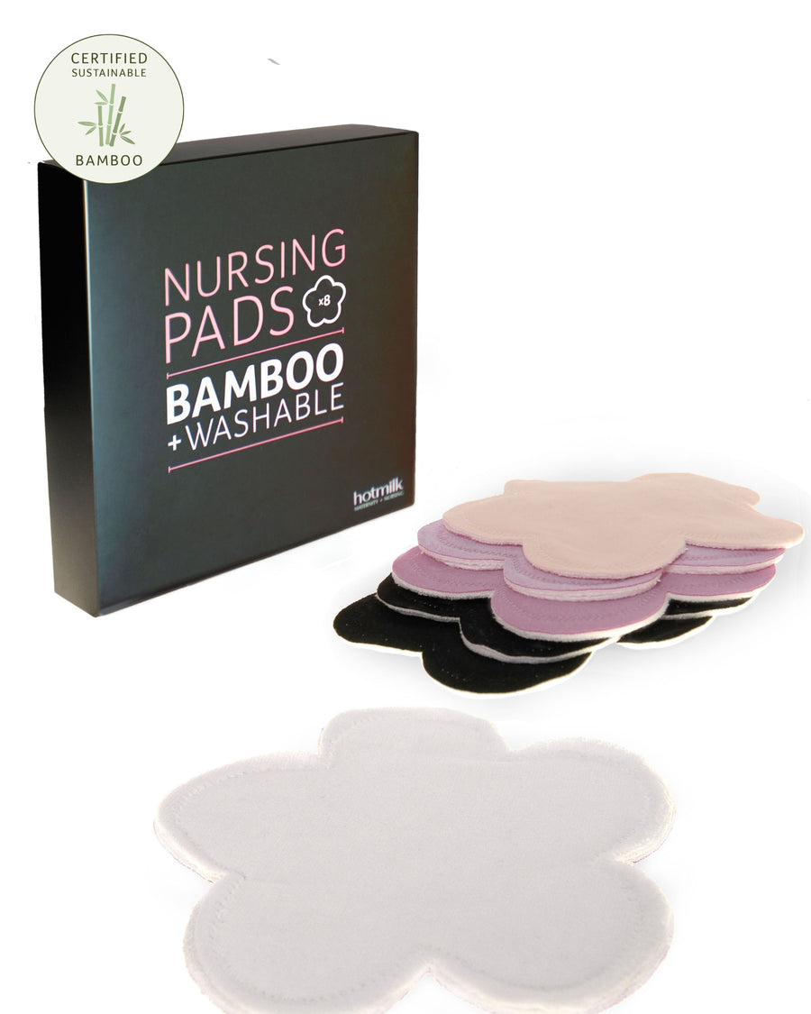 HOTMILK AU BAMBOO REUSABLE NURSING BREAST PADS - 8 pads