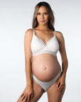 HOTMILK ELEVATE SHELL LIGHT LEAKPROOF MATERNITY PREGNANCY BIKINI BRIEF MATCHED WITH ELEVATE COTTON SHELL T-SHIRT NURSING BRA